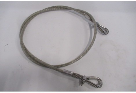 Staalkabel 8 mm RVS met Kousen, lengte 2 meter. Unused.